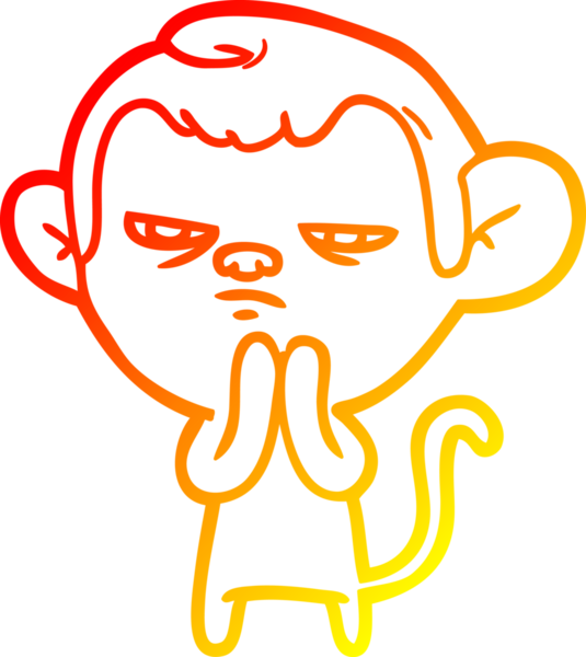 Bir insan tarafından çizilmiş çizgi film maymunu çizimi