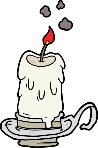 Bir insan tarafından çizilmiş mumdaki eski bir karikatür.