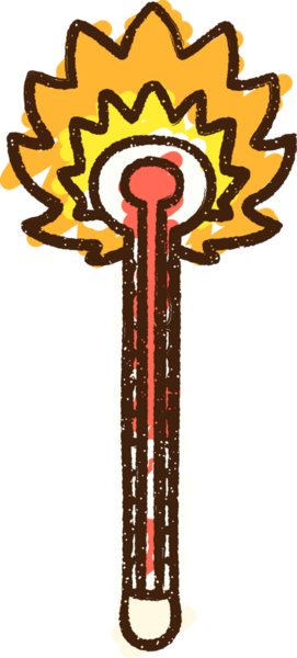 Bir insan tarafından çizilen Sıcak Termometre Tebeşiri