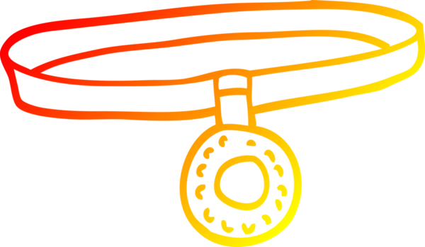 Bir insan tarafından çizilmiş bir köpek tasmasının sıcak çizgi çizgisi.