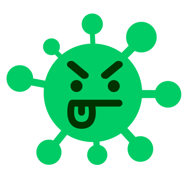 Bir insan tarafından çizilmiş rahatsız bir virüs.