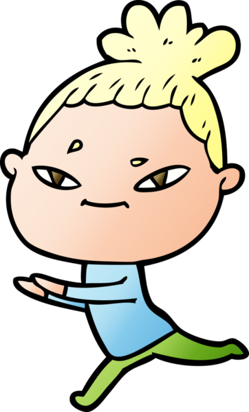 Bir insan tarafından çizilmiş karikatür kadın.