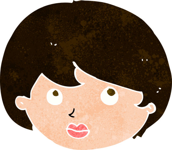 Bir insan tarafından çizilmiş kadın yüzü.