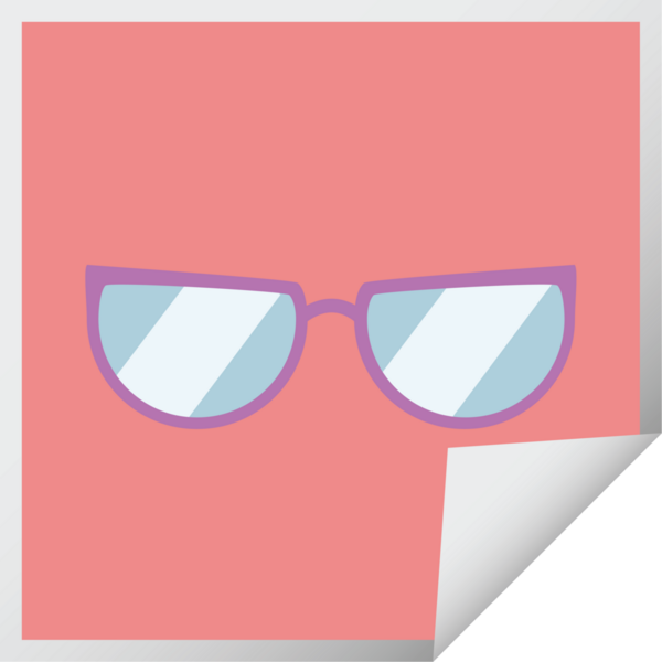 Bir insan tarafından çizilmiş grafik vektör illüstrasyon kare etiketi