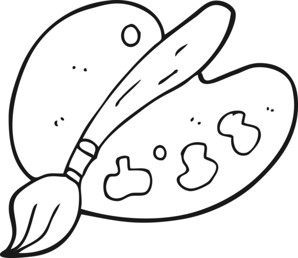 Bir insan tarafından çizilmiş siyah beyaz karikatür paleti.