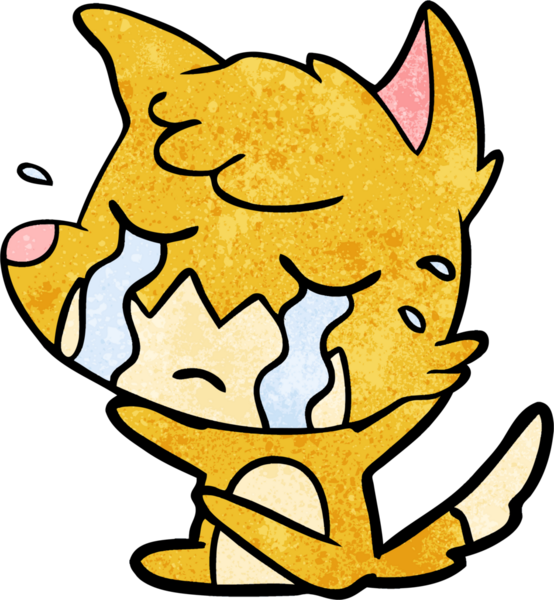 Bir insan tarafından çizilmiş ağlayan tilki çizgi filmi.