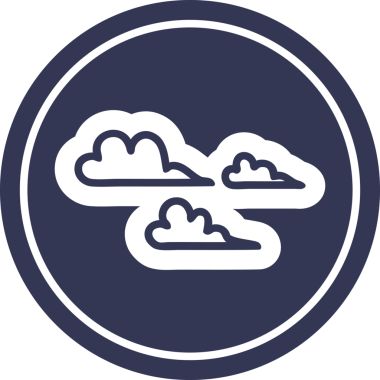 Bir insan tarafından çizilmiş hava bulutu dairesel simgesi