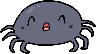 Bir insan tarafından çizilmiş cadılar bayramı örümceği çizgi filmi.