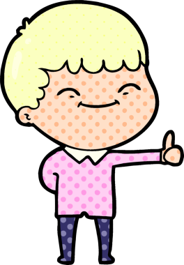 Bir insan tarafından çizilmiş mutlu çocuk çizgi filmi.