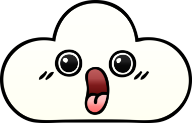 Bir insan tarafından çizilmiş bir bulutun gölgelenmiş karikatürü