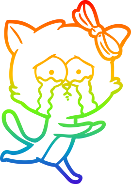 gökkuşağı gradyanı çizimi bir insan tarafından çizilmiş çizgi film kedisi