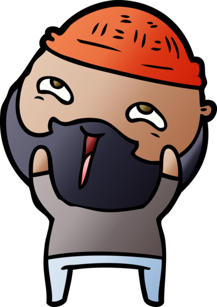 Bir insan tarafından çizilmiş mutlu sakallı bir adam.