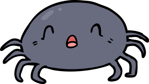 Bir insan tarafından çizilmiş cadılar bayramı örümceği çizgi filmi.