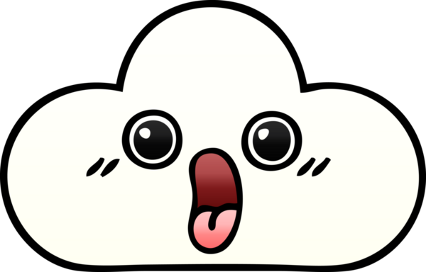 Bir insan tarafından çizilmiş bir bulutun gölgelenmiş karikatürü