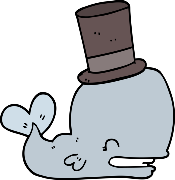 Bir insan tarafından çizilmiş silindir şapkalı bir balina.