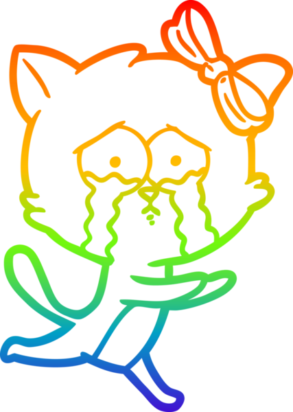 gökkuşağı gradyanı çizimi bir insan tarafından çizilmiş çizgi film kedisi