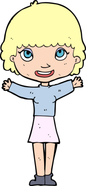 Bir insan tarafından çizilmiş karikatür kadın.