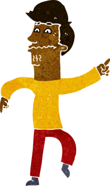 Bir insan tarafından çizilmiş endişeli bir çizgi film.