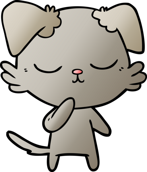 Bir insan tarafından çizilmiş şirin bir çizgi film köpeği.