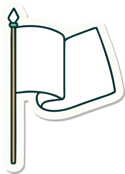 Bir insan tarafından çizilmiş geleneksel bir bayrak stili dövmesi.