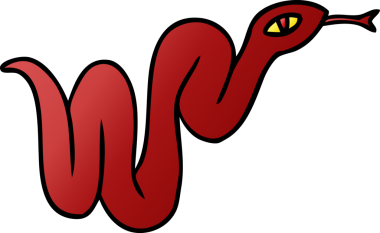 Bir insan tarafından çizilmiş bir bahçe yılanının el çizimi karikatürü.