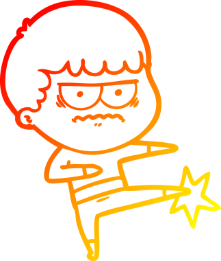 Bir insan tarafından çizilmiş, kızgın bir çizgi film karakteri.