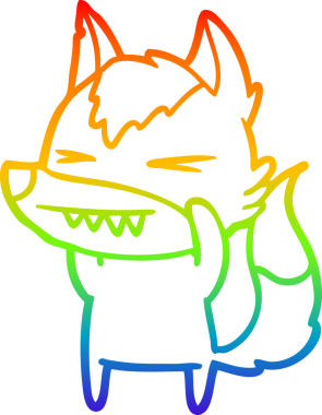 Bir insan tarafından çizilmiş kızgın bir kurt çizgi çizimi.