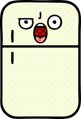 Bir insan tarafından çizilmiş buzdolabı karikatürü.