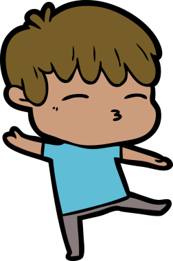 Bir insan tarafından çizilmiş meraklı bir çocuk.