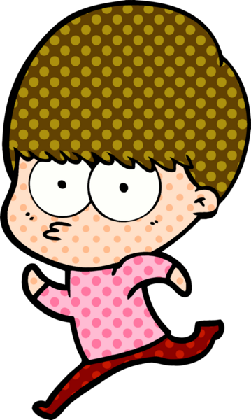 Bir insan tarafından çizilmiş sinirli çizgi film çocuğu.