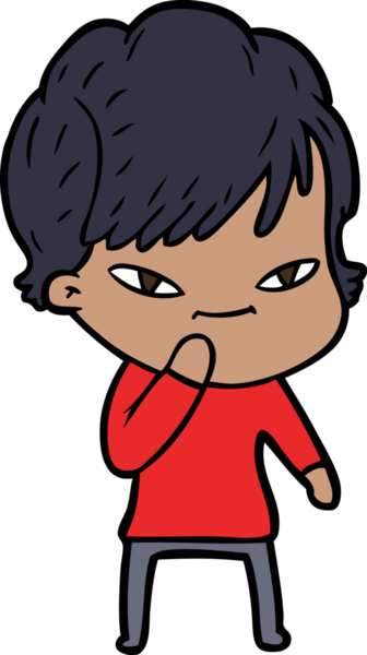 Bir insan tarafından çizilmiş mutlu bir kadın.