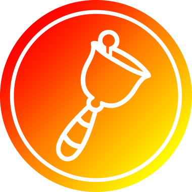 Bir insan tarafından çizilmiş el çanı dairesel simgesi.