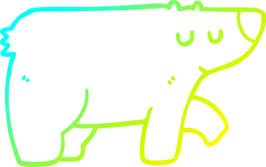 Bir insan tarafından çizilen çizgi film ayısının soğuk gradyan çizgisi.