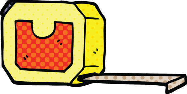 bir insan tarafından çizilmiş çizgi roman tarzı ölçüm bandı