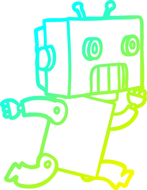 Bir insan tarafından çizilmiş soğuk gradyan robot çizimi