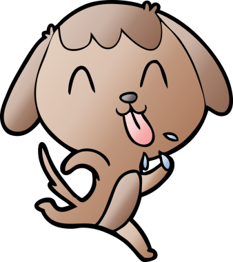 Bir insan tarafından çizilmiş şirin bir çizgi film köpeği.