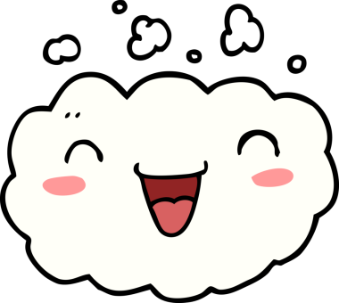 Bir insan tarafından çizilmiş mutlu çizgi film bulutu