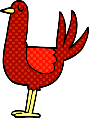 Bir insan tarafından çizilmiş karalama uzun kuş