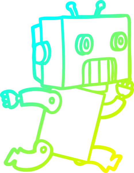 Bir insan tarafından çizilmiş soğuk gradyan robot çizimi