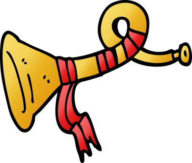 bir insan tarafından çizilmiş karalama kıvrımlı boynuz enstrümanı