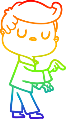 gökkuşağı gradyan çizgi çizimi bir insan tarafından çizilen ilgisiz bir adamın çizgi filmi.