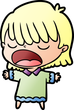 Çizgi filmdeki kadın bir insan tarafından yüksek sesle çizilmiş.