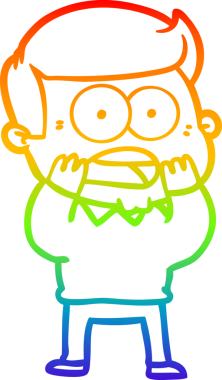 gökkuşağı gradyanı çizimi bir insan tarafından çizilmiş şok bir adam