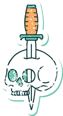 Bir insan tarafından çizilmiş bir kafatasının sembolik dövmeli görüntüsü.