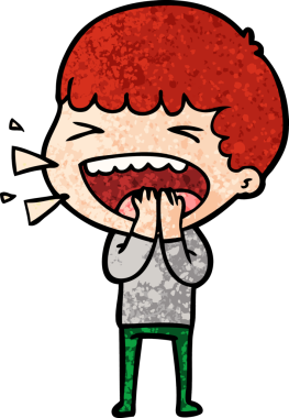 Bir insan tarafından çizilmiş gülen adam.