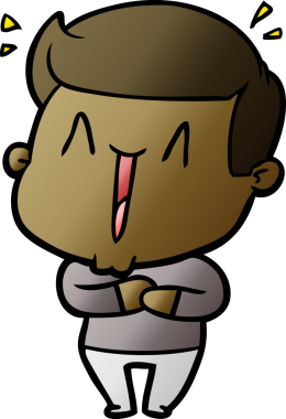 Bir insan tarafından çizilmiş heyecanlı bir çizgi film.