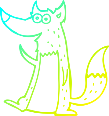 Bir insan tarafından çizilmiş bir kurdun soğuk çizgi çizimi.