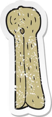 Bir insan tarafından çizilmiş eski ahşap bir çivinin gerilmiş çıkartması.