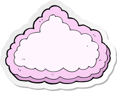 Bir insan tarafından çizilmiş karikatür dekoratif bulut çıkartması.