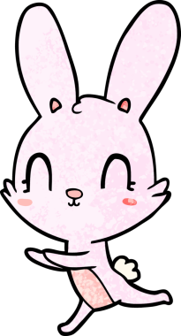 Bir insan tarafından çizilmiş şirin çizgi film tavşanı.